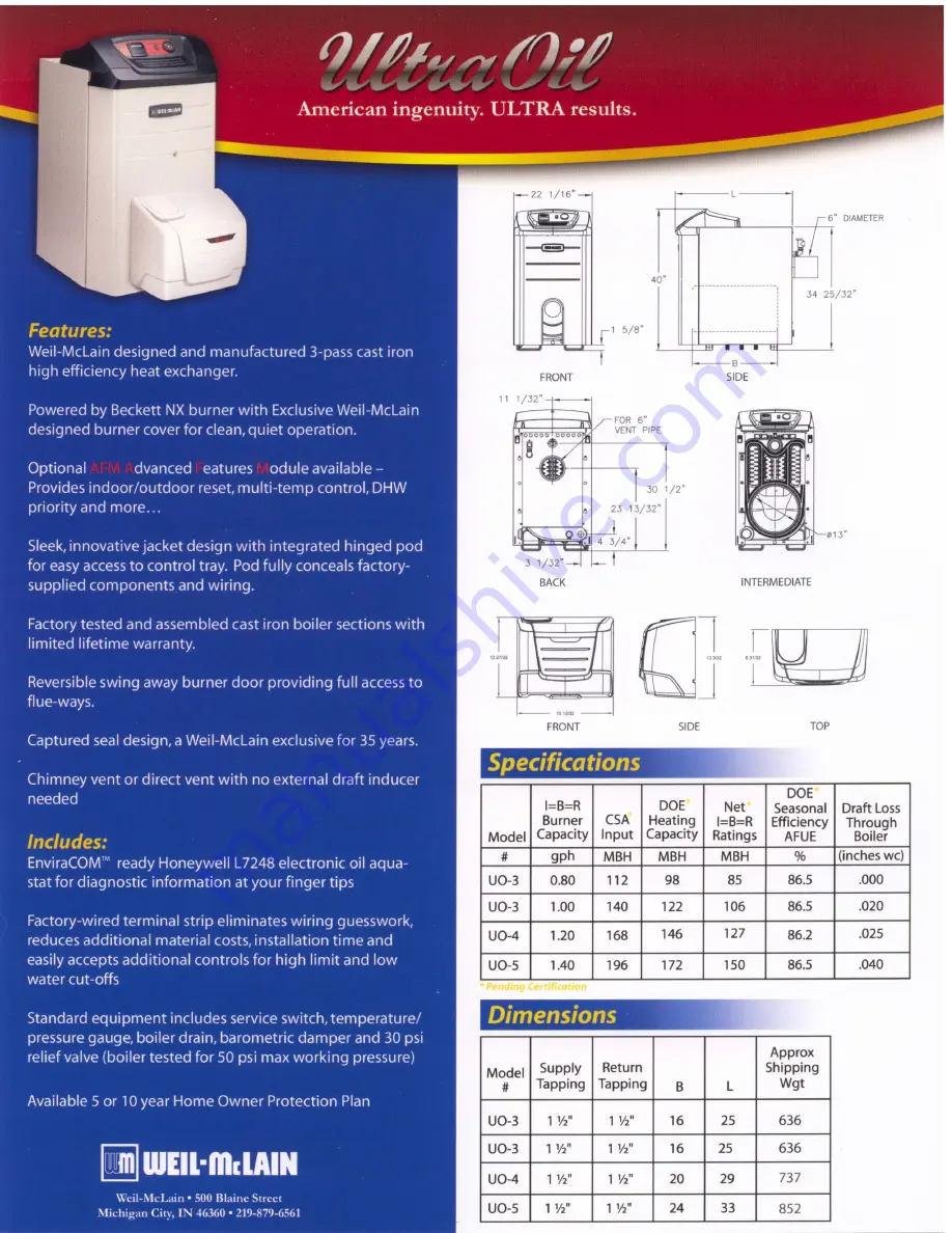 Weil-McLain Oil Boiler Скачать руководство пользователя страница 2