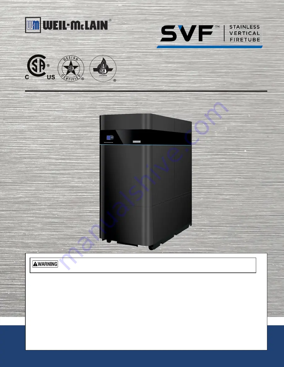 Weil-McLain SVF 1500-3000 Series User'S Information Manual Download Page 1