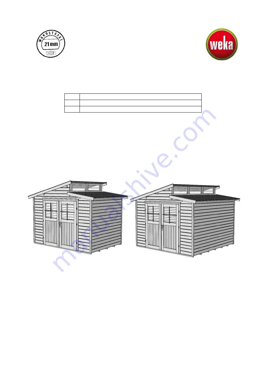 Weka 226.3021.10400 Assembly, User And Maintenance Instructions Download Page 1