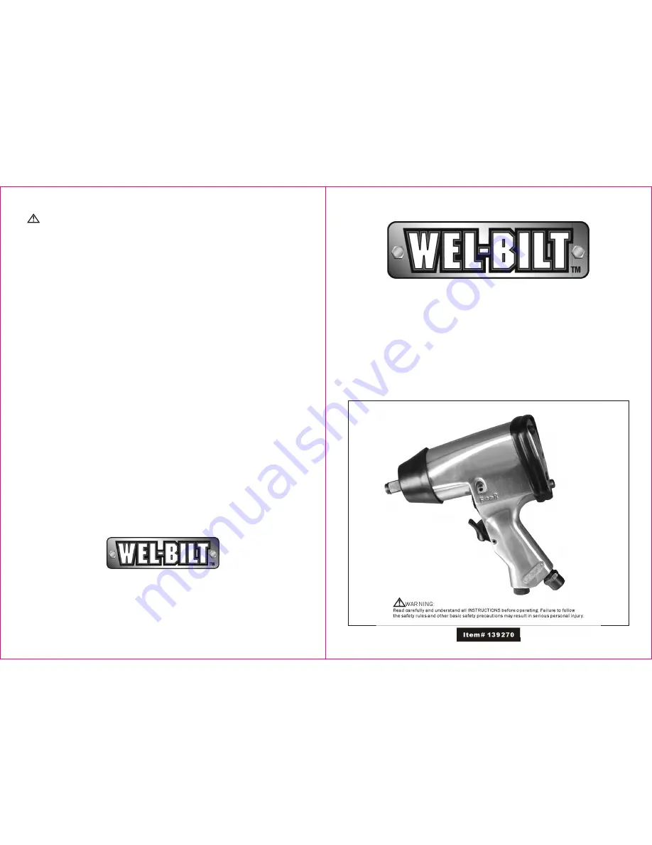 Wel-Bilt 139270 User Manual Download Page 1