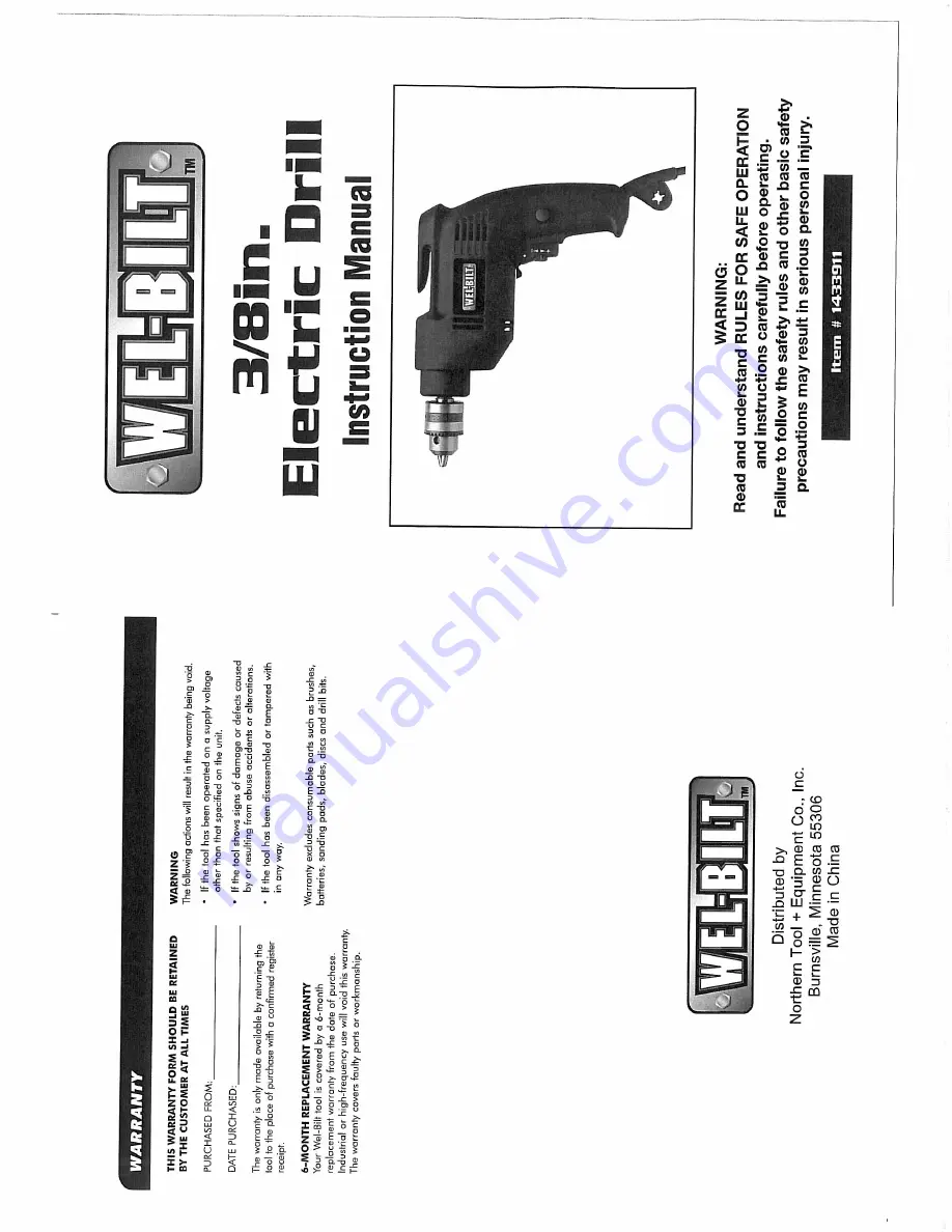 Wel-Bilt 1433911 Instruction Manual Download Page 1