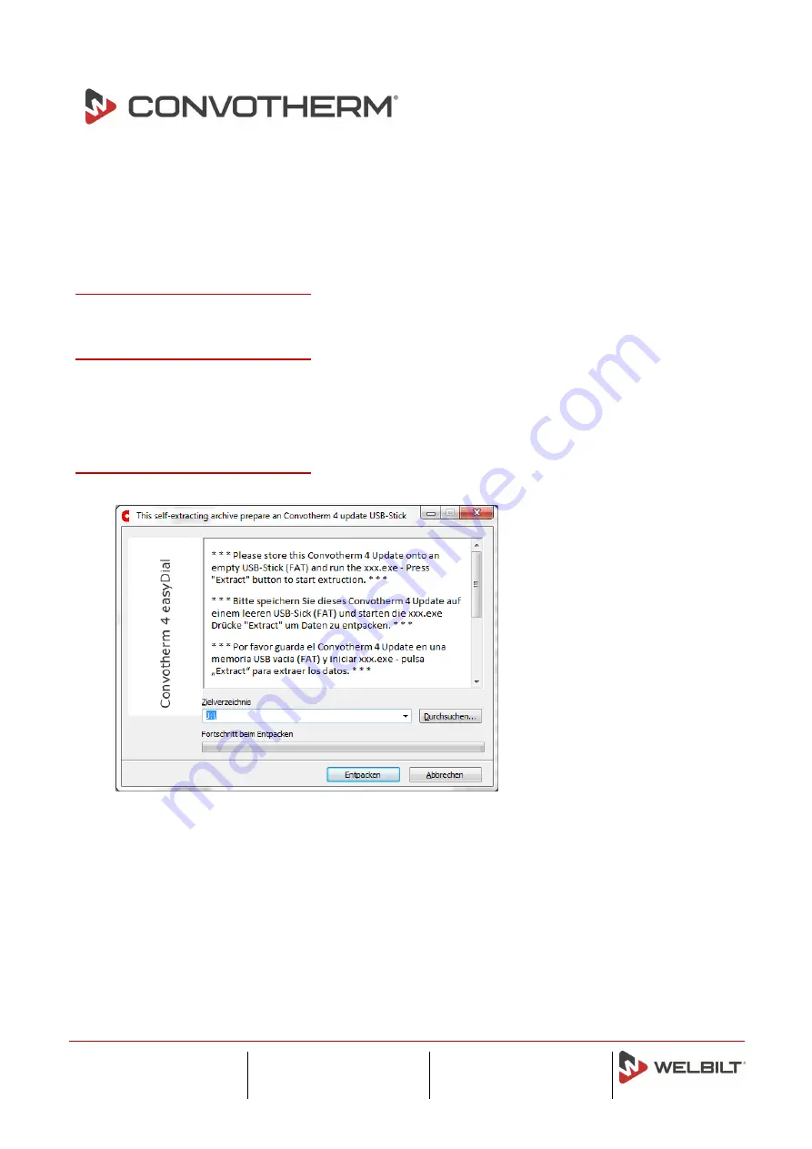 Welbilt Convotherm easyDial Update Manual Download Page 1