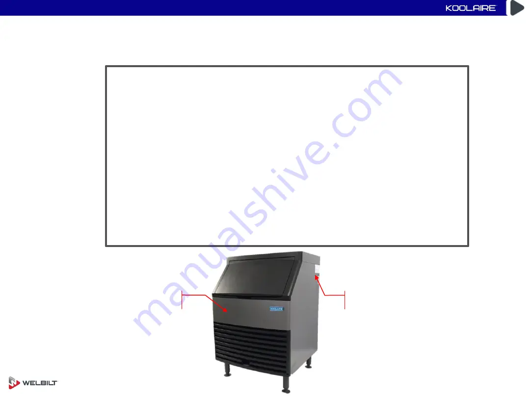 Welbilt KOOLAIRE K0170 Series Installation Manual Download Page 8