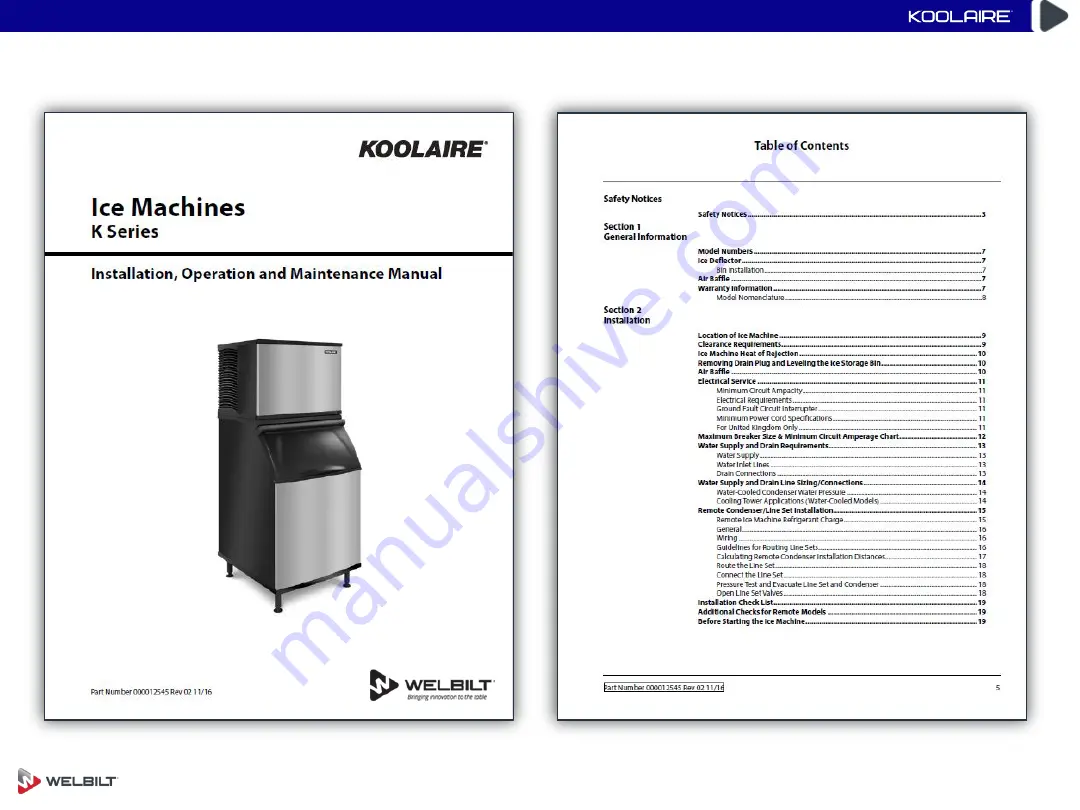 Welbilt KOOLAIRE K0170 Series Installation Manual Download Page 90