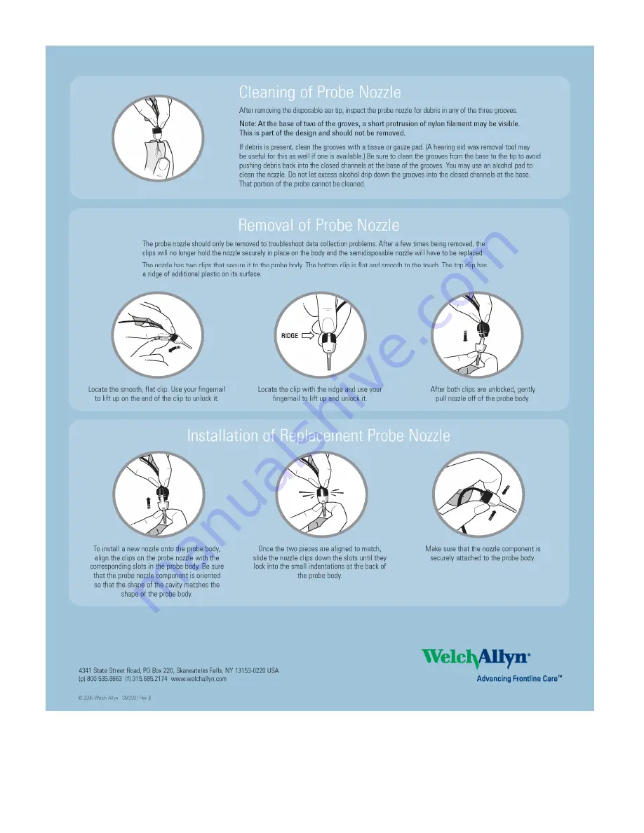 Welch Allyn REF 29400 Directions For Use Manual Download Page 14