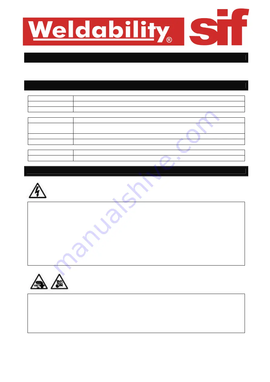 Weldability Sif MIG130T Instruction Manual Download Page 2