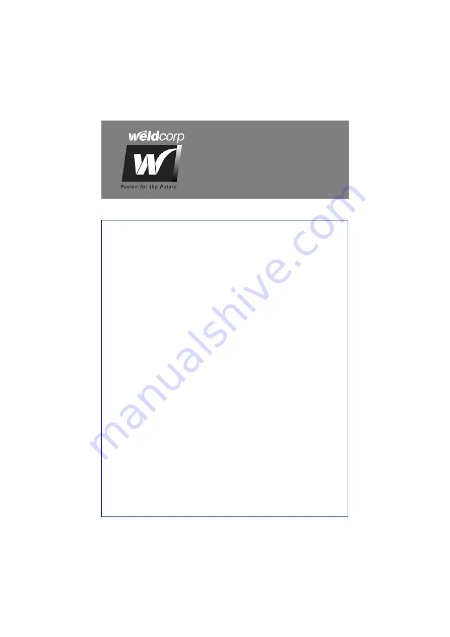 WeldCorp INVERTER 125 Owner'S Operating Manual Download Page 3