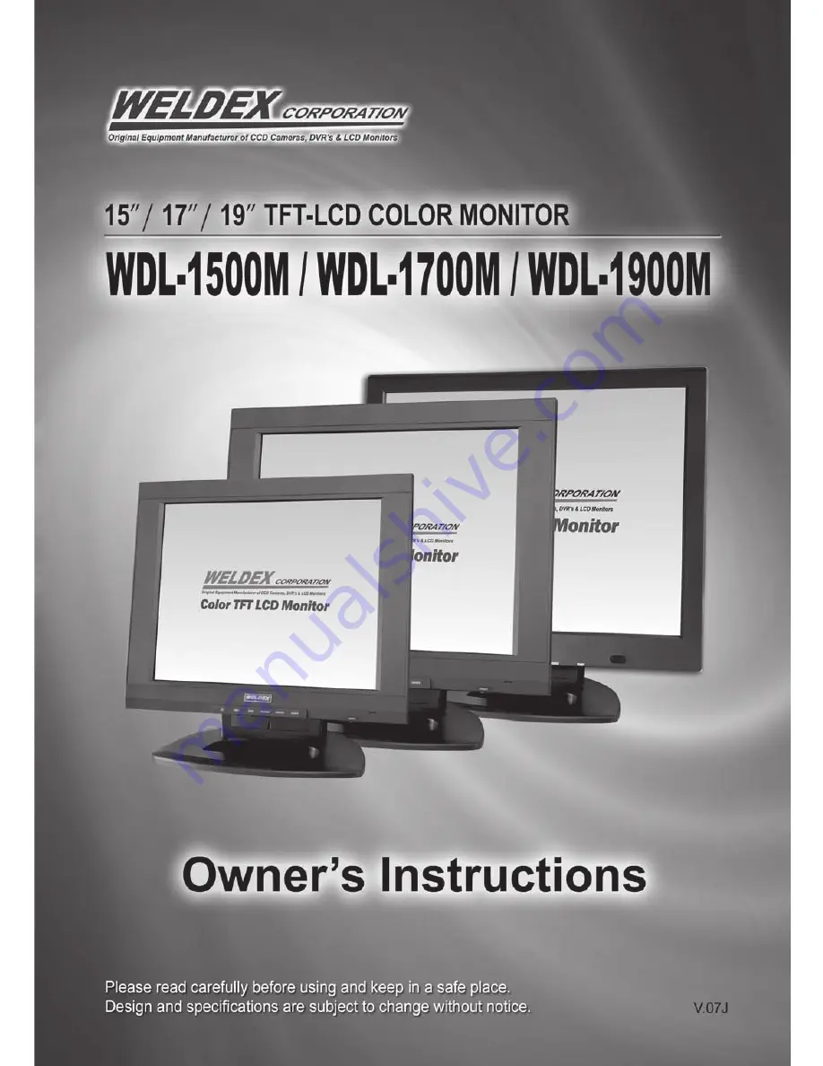 Weldex wdl-1500m Owner'S Instructions Manual Download Page 1