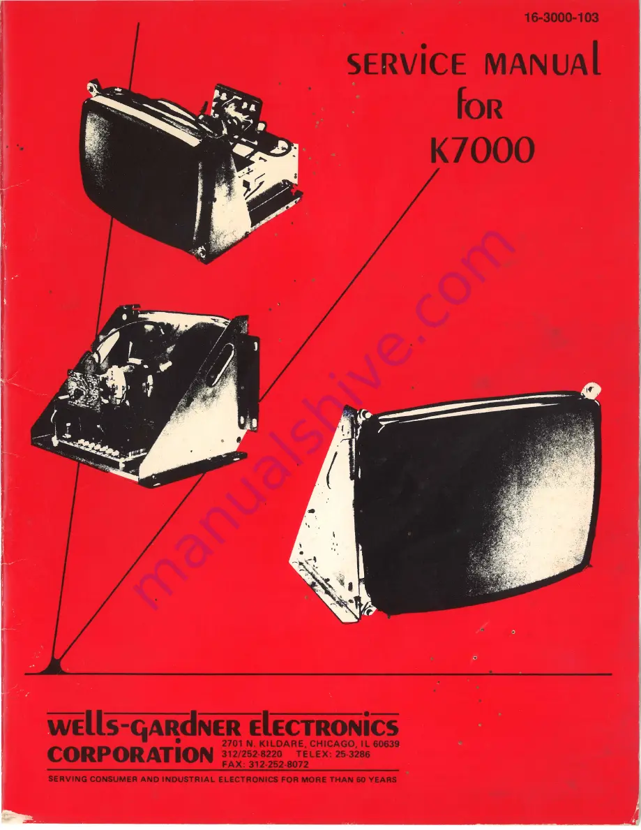 Wells-Gardner The Prismatic K7000 Service Manual Download Page 1