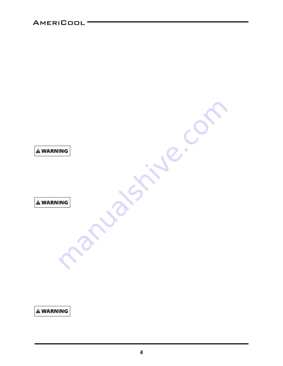 Weltem AMERICOOL Owner'S Manual Download Page 4