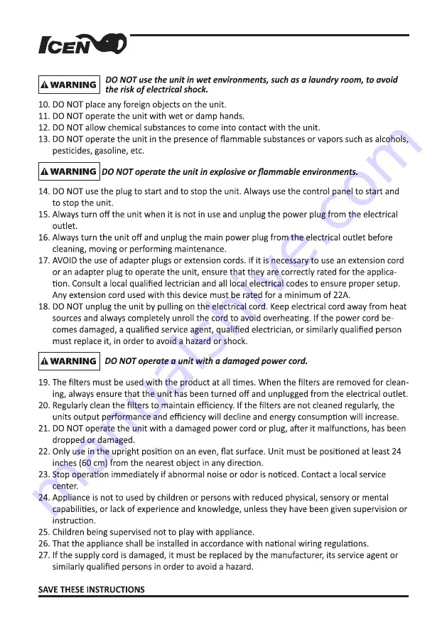 Weltem Icen WPC-23000 Owner'S Manual Download Page 3