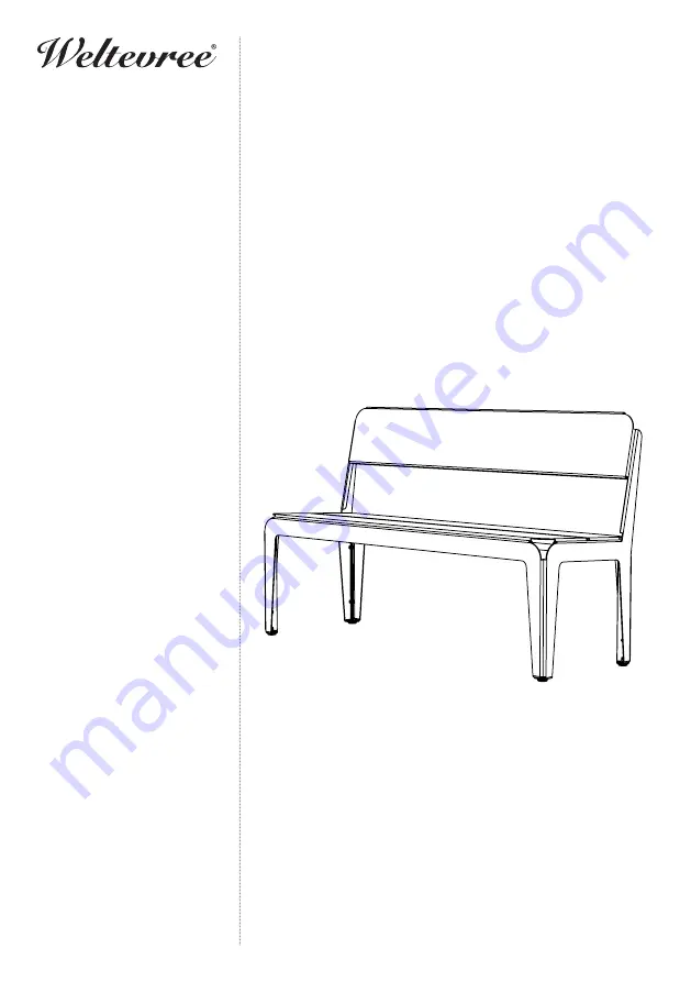 Weltevree Bended bench with backrest Product Manual Download Page 1