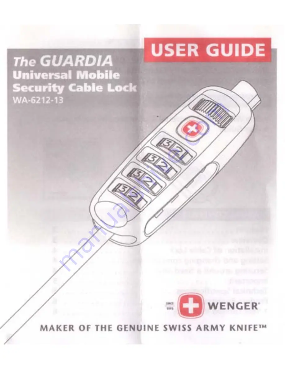 Wenger guardia User Manual Download Page 1