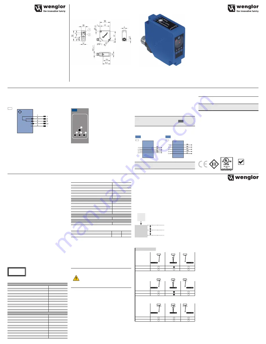 Wenglor OY2P303A0135 Operating Instructions Download Page 1