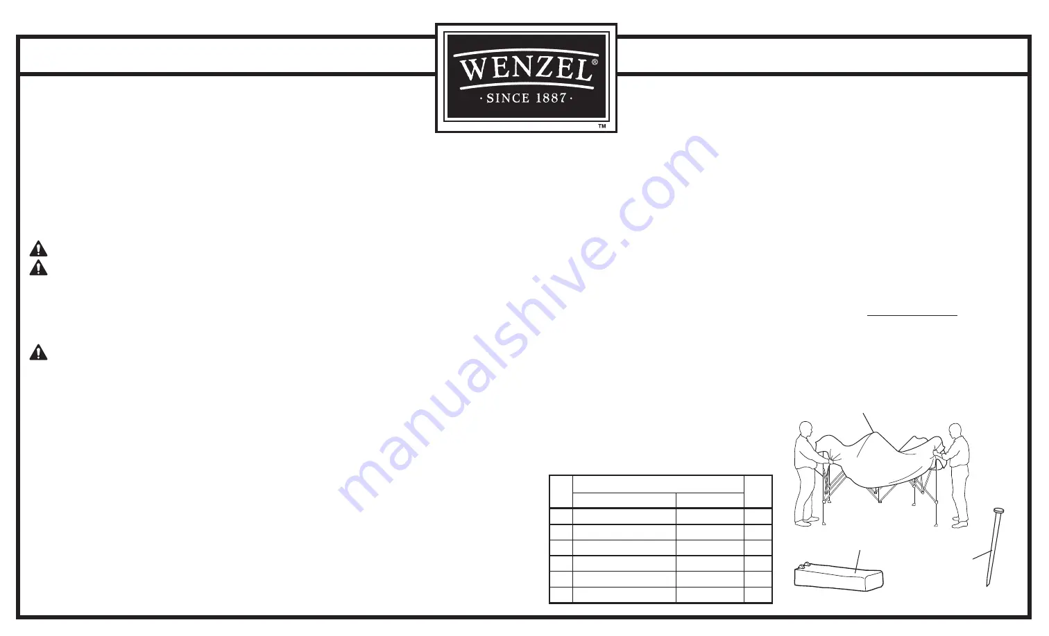 Wenzel 33047 Assembly Instructions Download Page 1