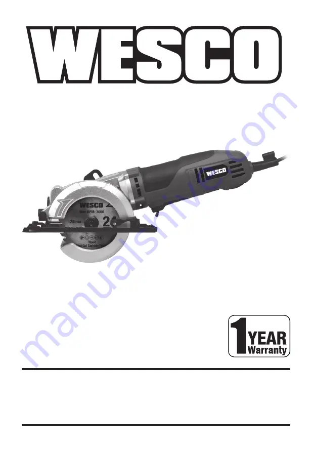 Wesco PSC120MU1 Manual Download Page 1