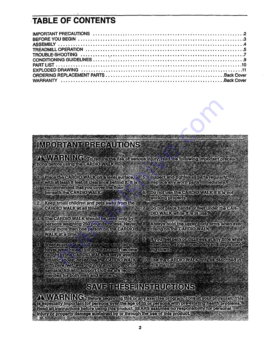 Weslo 831.150190 User Manual Download Page 2