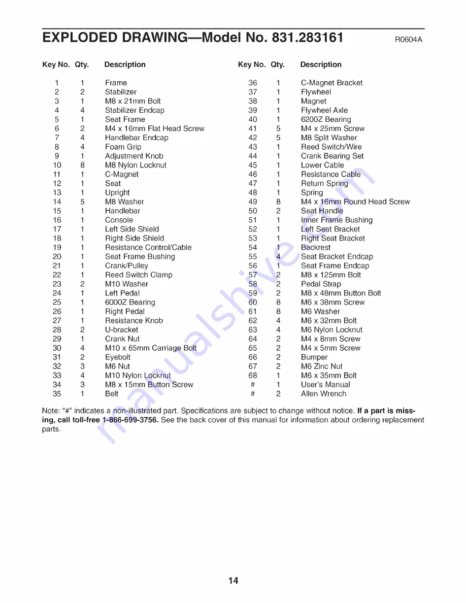 Weslo 831.283161 User Manual Download Page 14