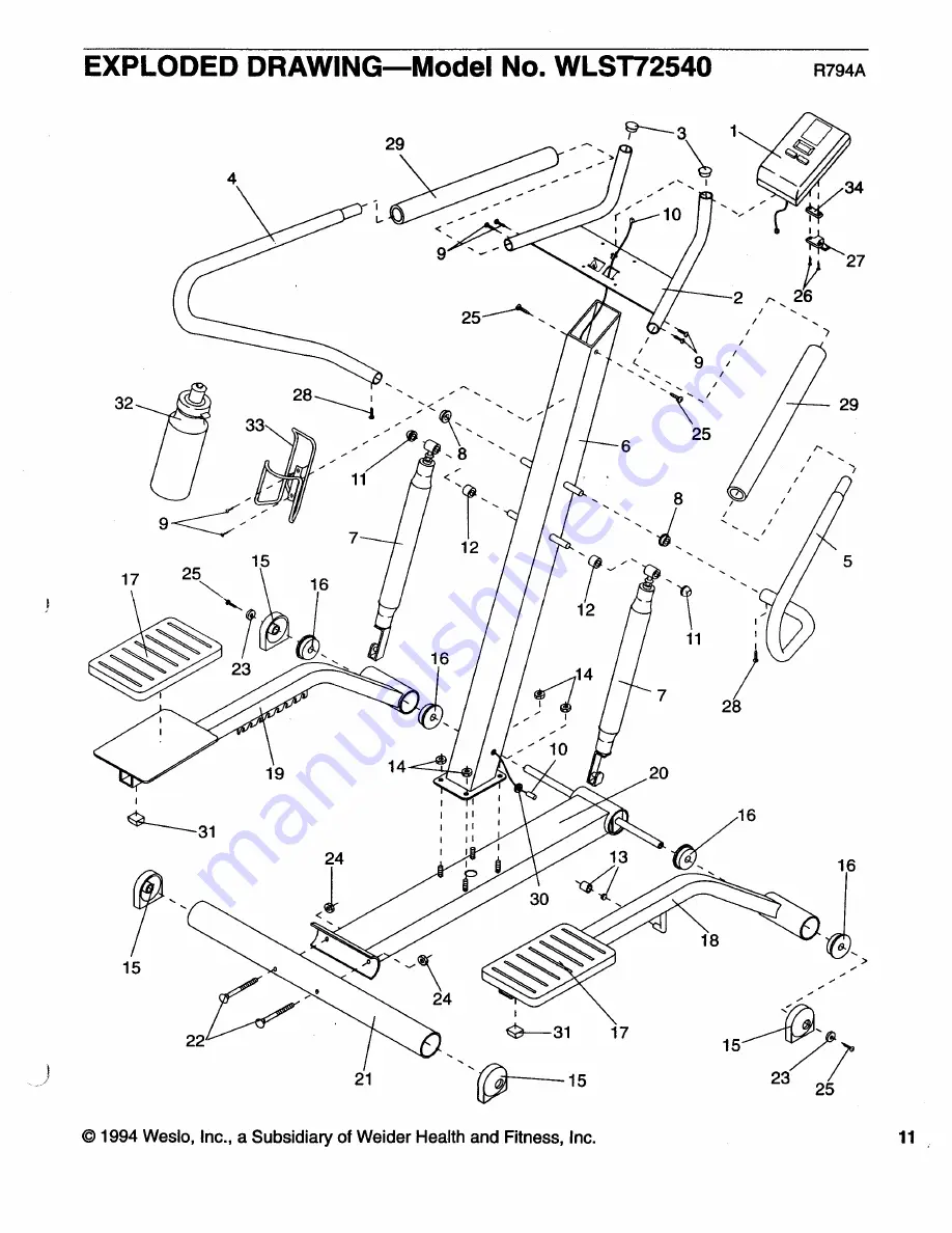 Weslo Ascent 725 Manual Download Page 11