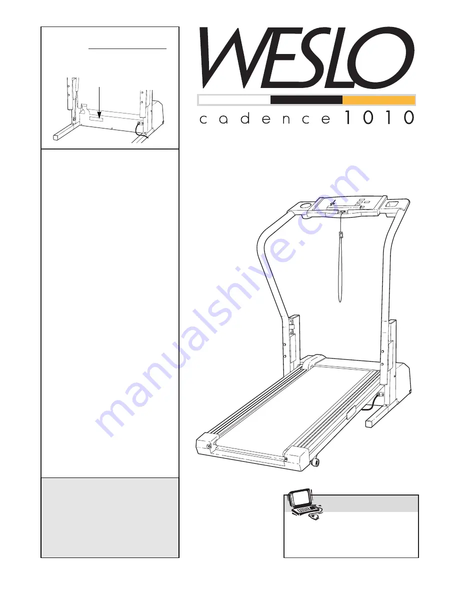 Weslo Cadence 1010 User Manual Download Page 1