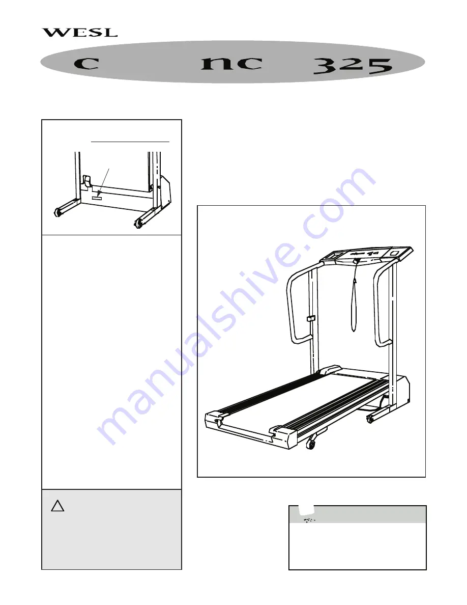 Weslo Cadence 325 Скачать руководство пользователя страница 1