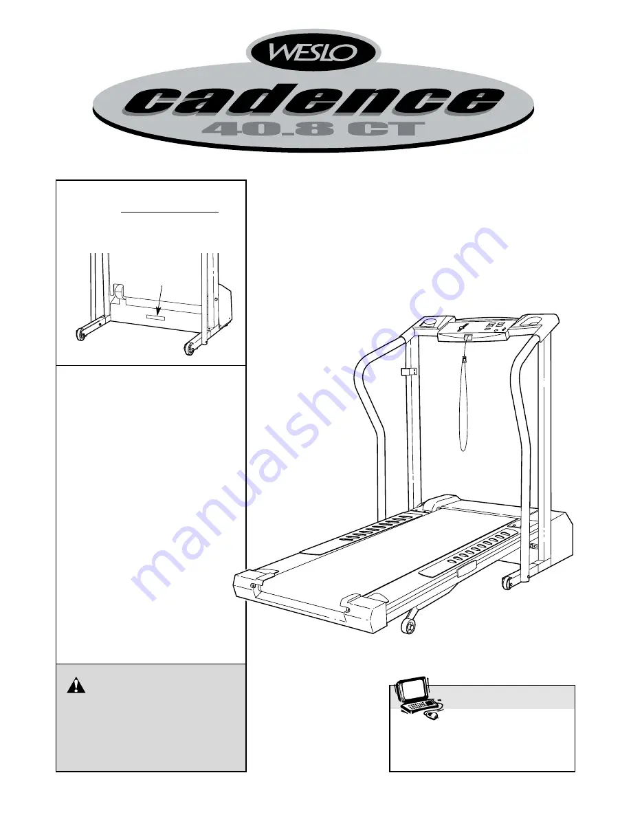 Weslo Cadence 40.8 Ct User Manual Download Page 1