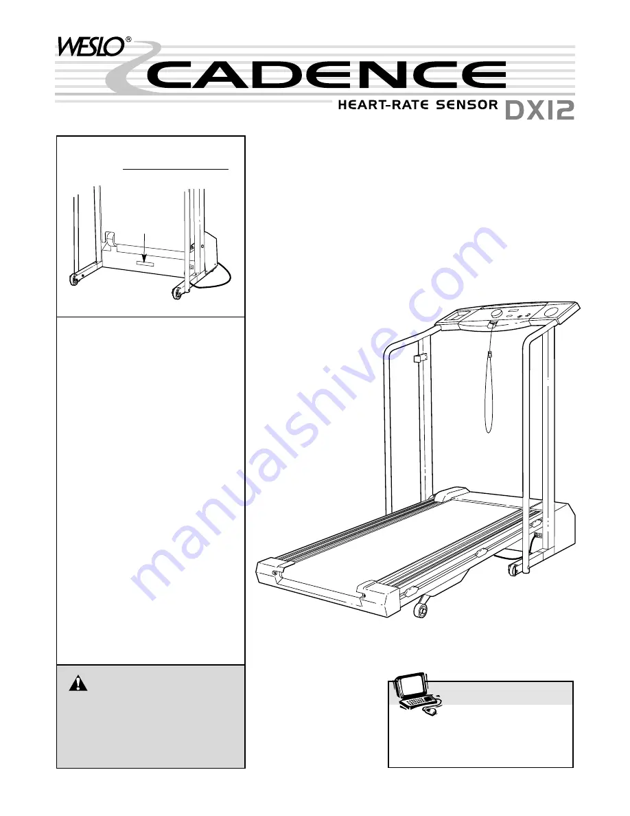 Weslo CADENCE DX12 User Manual Download Page 1