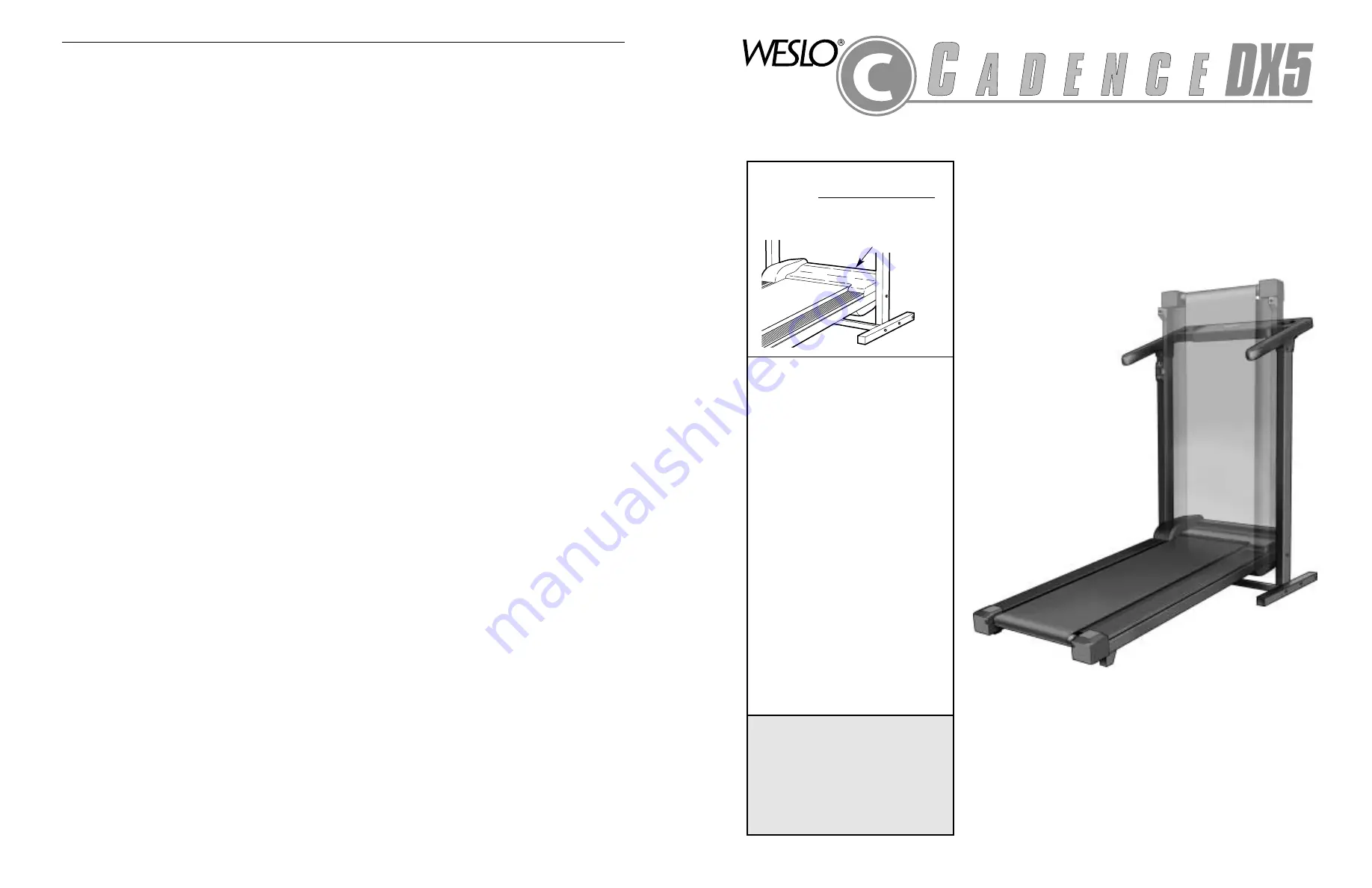 Weslo Cadence Dx5 User Manual Download Page 1