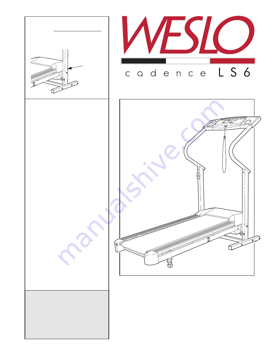 Weslo Cadence Ls 6 Скачать руководство пользователя страница 1