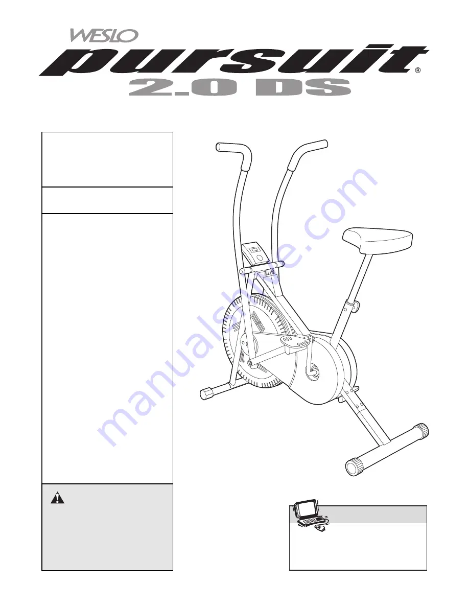 Weslo Pursuit 2.0 Ds Скачать руководство пользователя страница 1