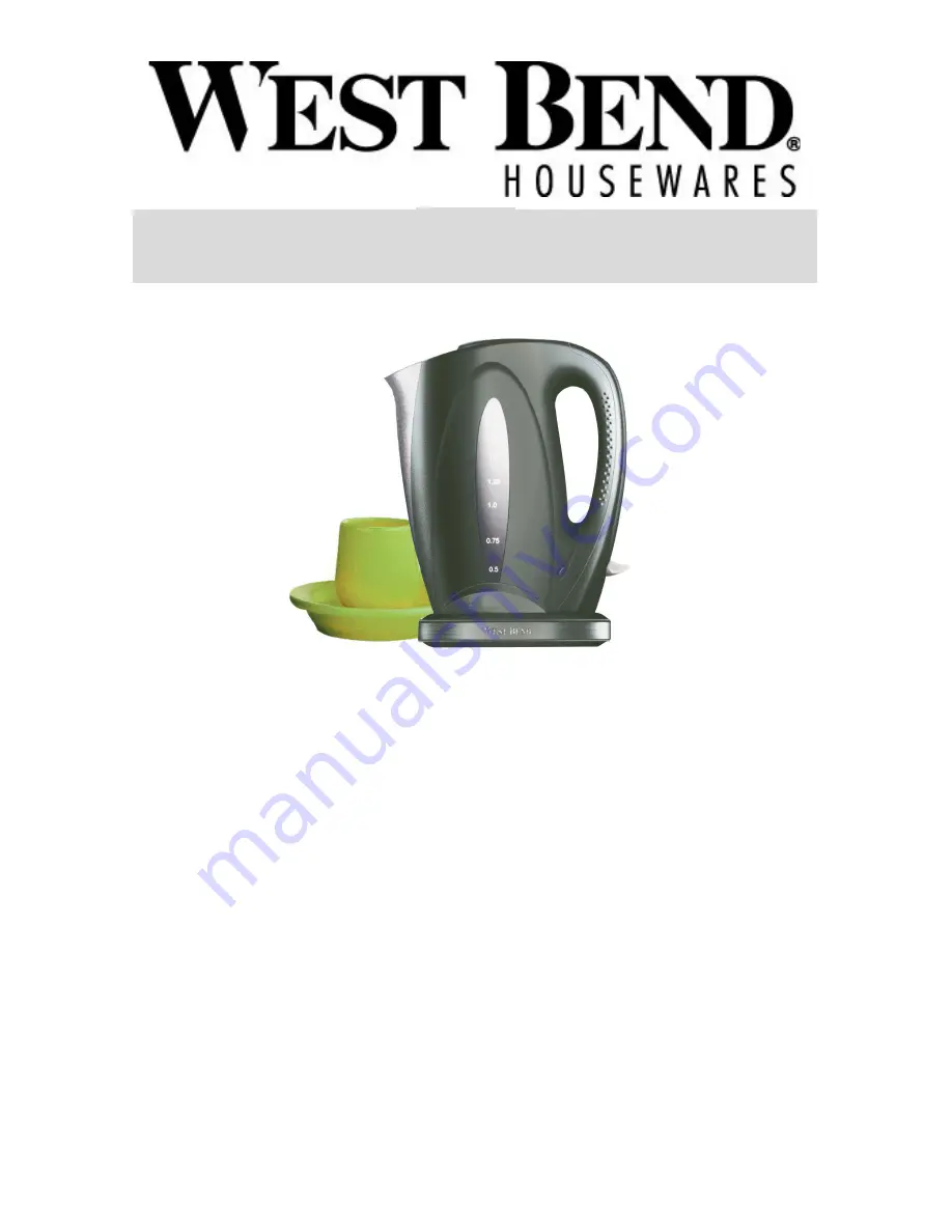 West Bend Housewares Instruction Manual Download Page 1