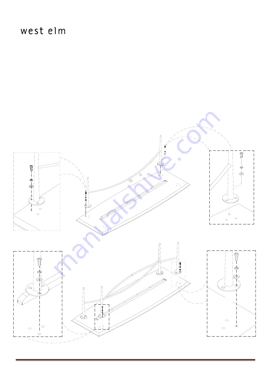 West Elm Slim Coffee Table 3777463 Assembly Instructions Download Page 2