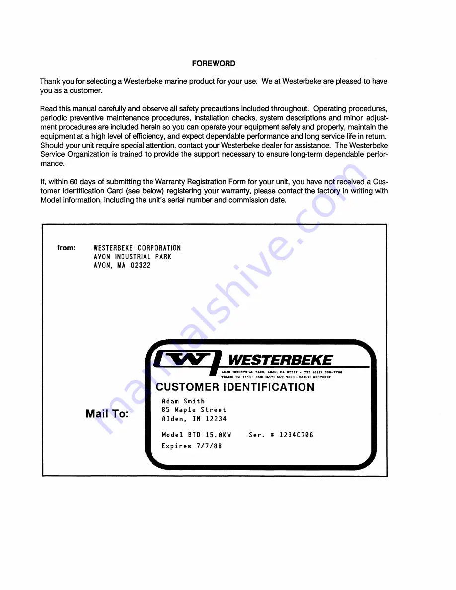 Westerbeke 12.0BTD50-HERTz Operator'S Manual Download Page 4