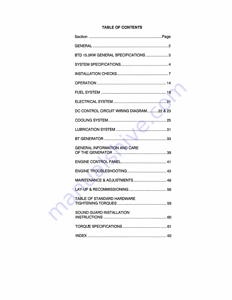 Westerbeke 12.0BTD50-HERTz Operator'S Manual Download Page 5