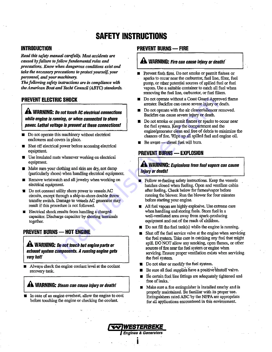 Westerbeke 12C- TWO Operator'S Manual Download Page 3