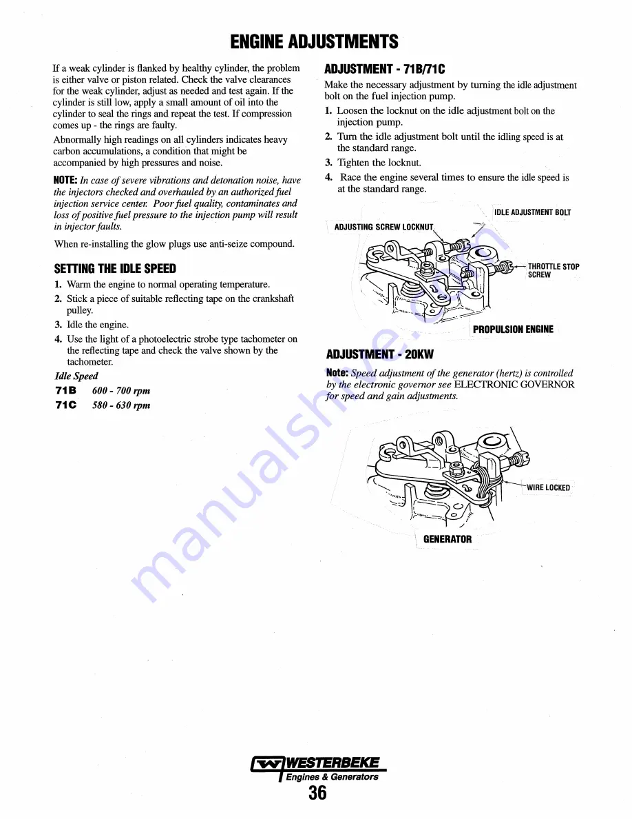 Westerbeke 16.0KW-60Hz BED Скачать руководство пользователя страница 42