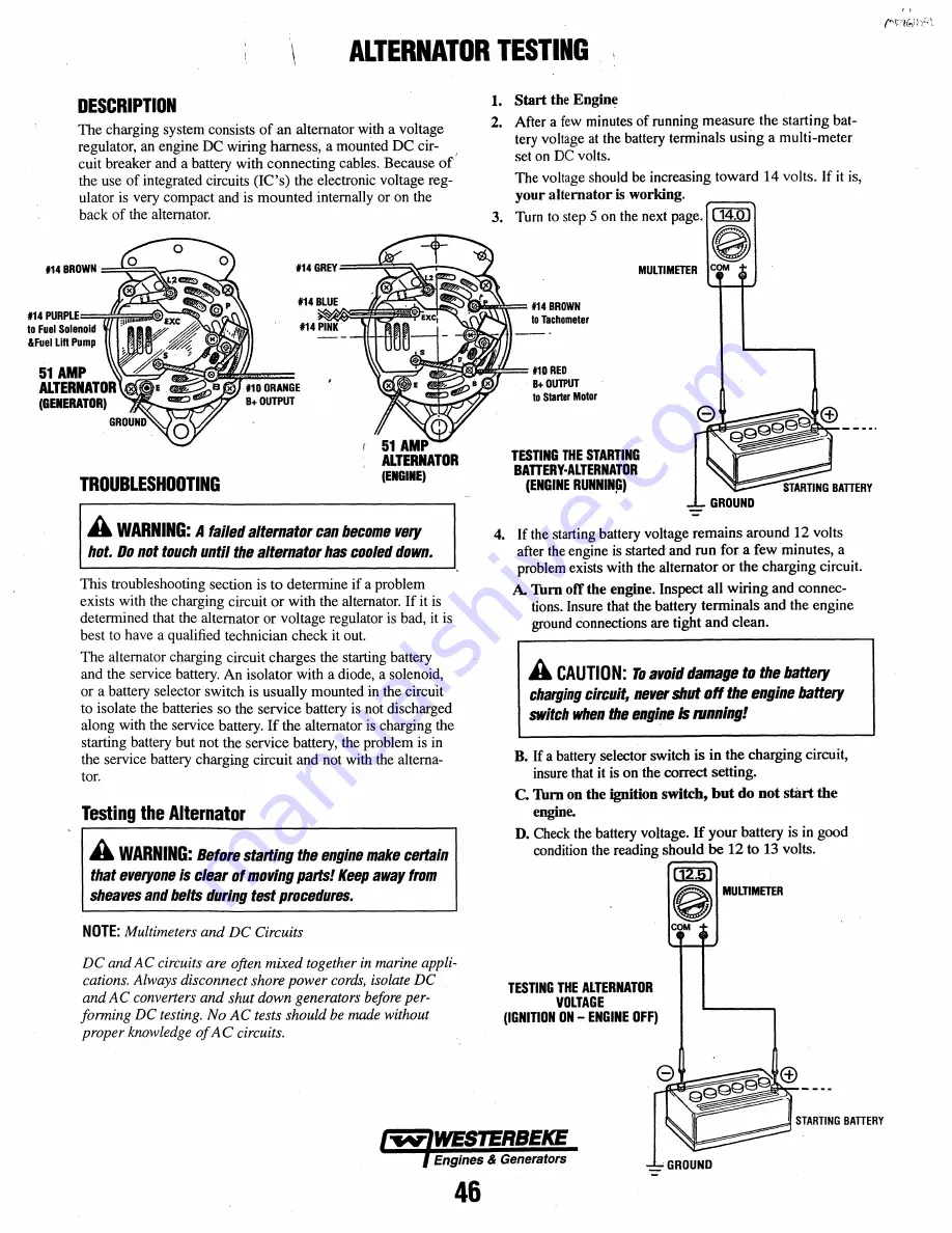 Westerbeke 16.0KW-60Hz BED Скачать руководство пользователя страница 52