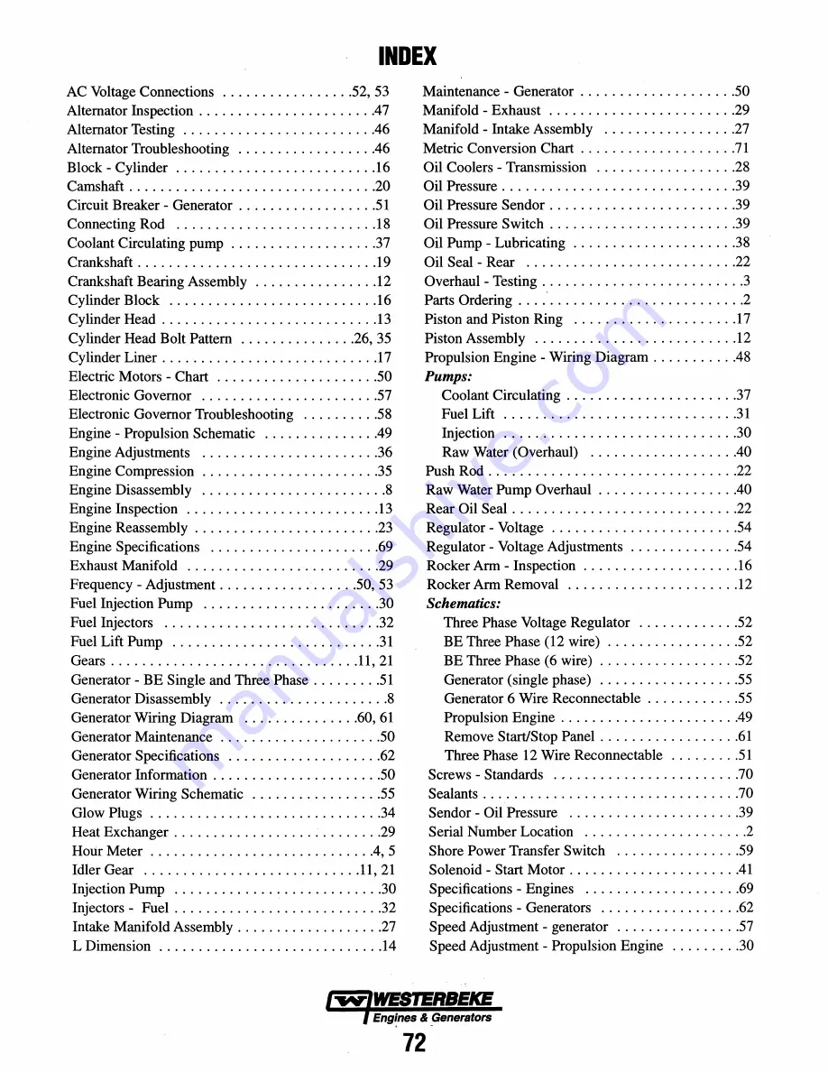 Westerbeke 16.0KW-60Hz BED Service Manual Download Page 78