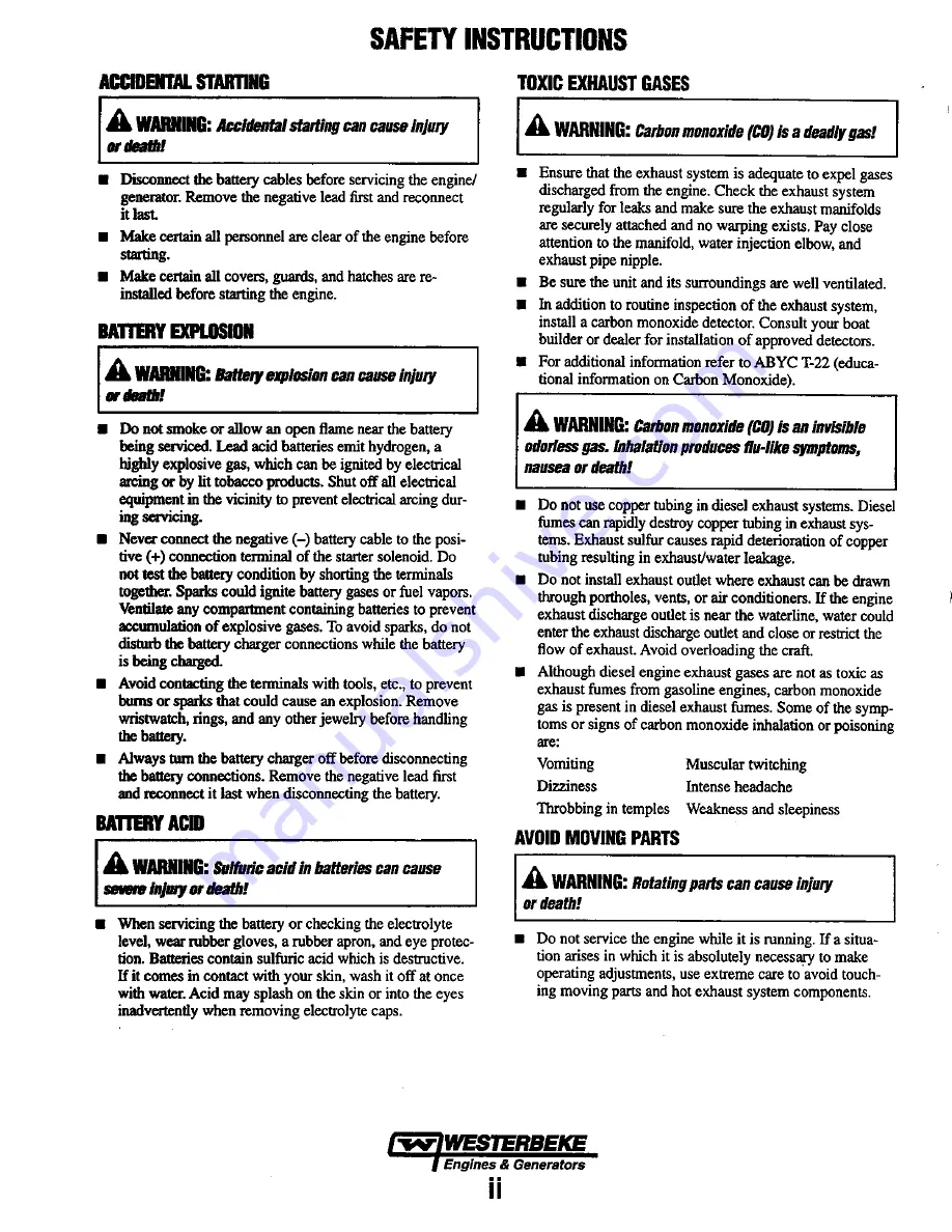 Westerbeke 20B TWO Operator'S Manual Download Page 4