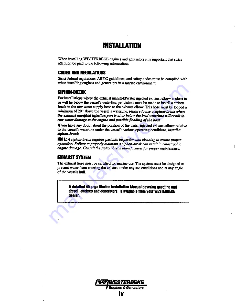 Westerbeke 20B TWO Operator'S Manual Download Page 6