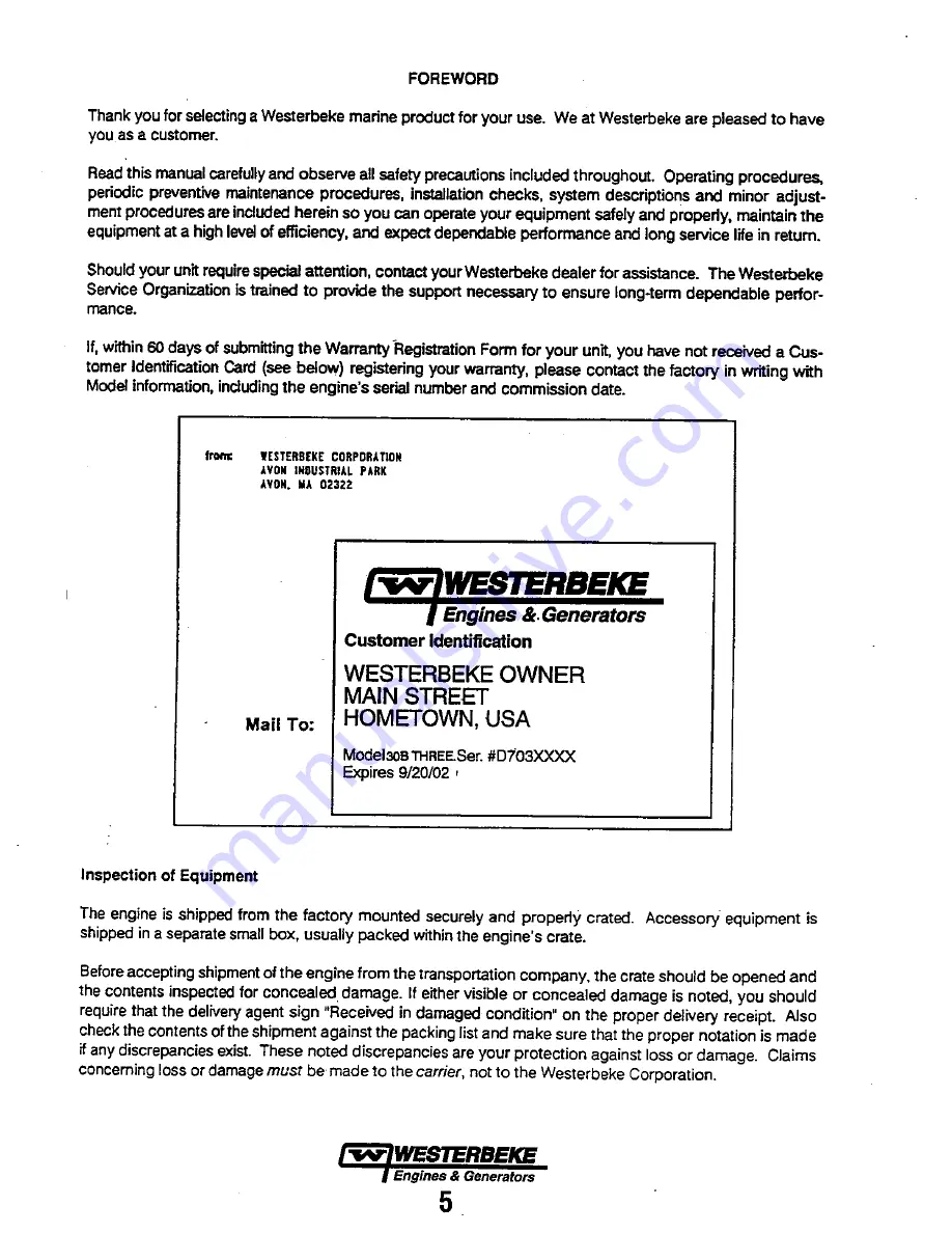 Westerbeke 20B TWO Operator'S Manual Download Page 11