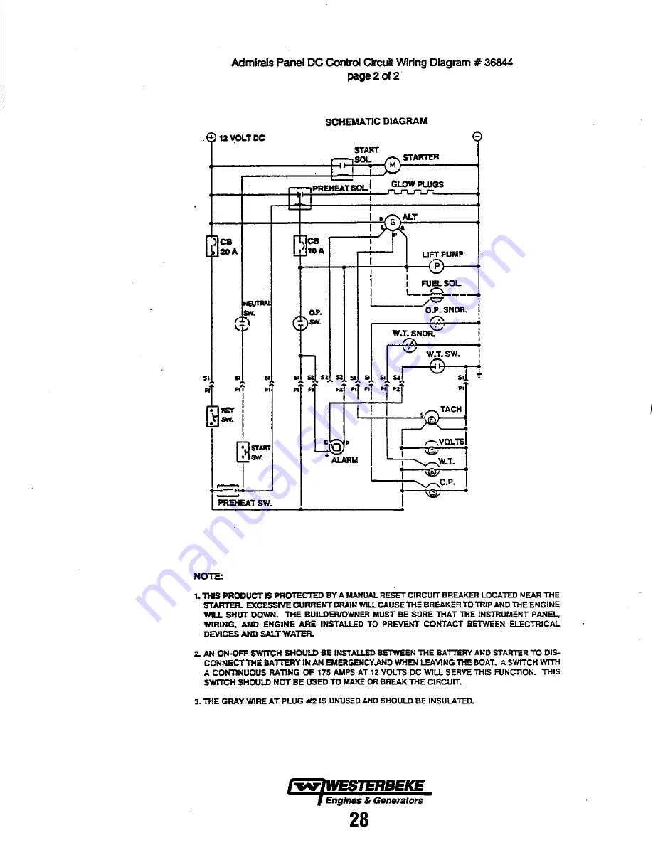 Westerbeke 20B TWO Operator'S Manual Download Page 34