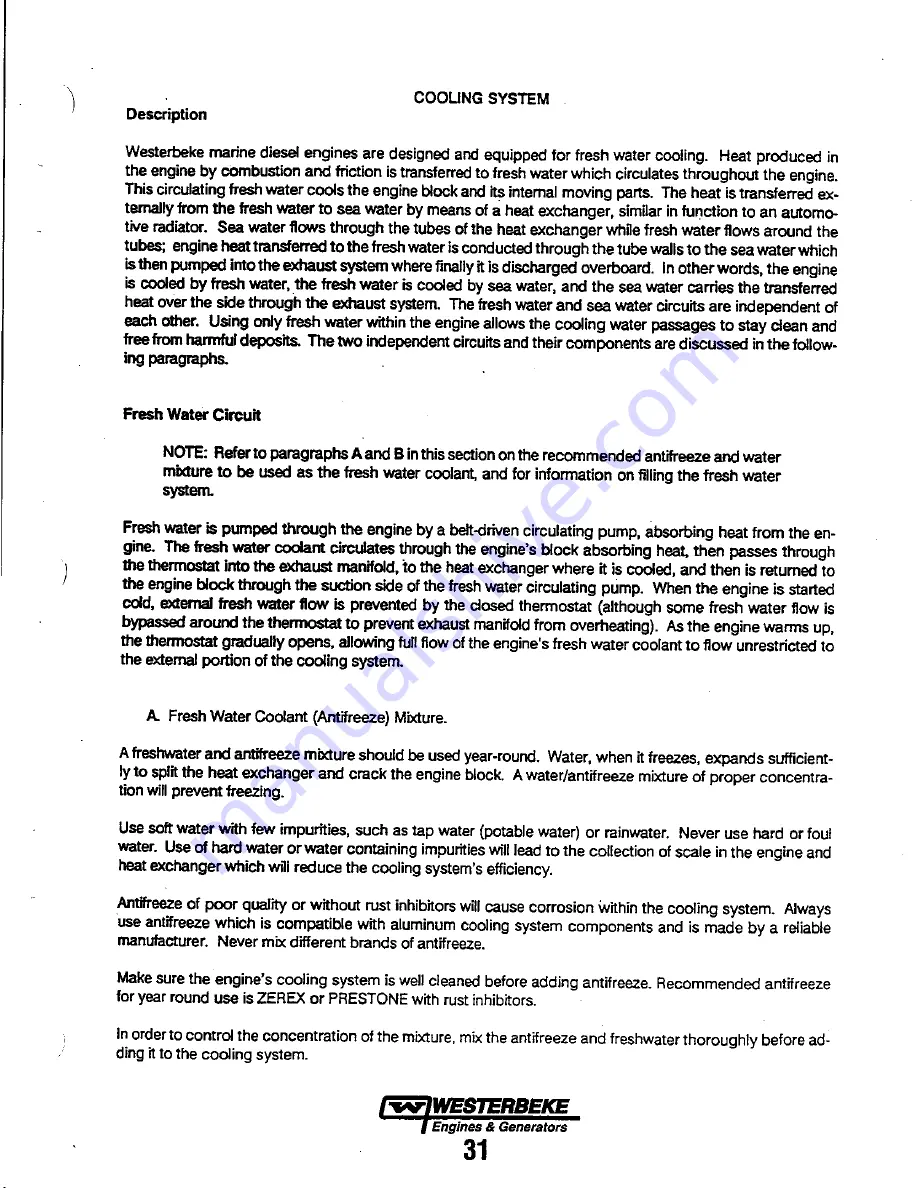 Westerbeke 20B TWO Operator'S Manual Download Page 37