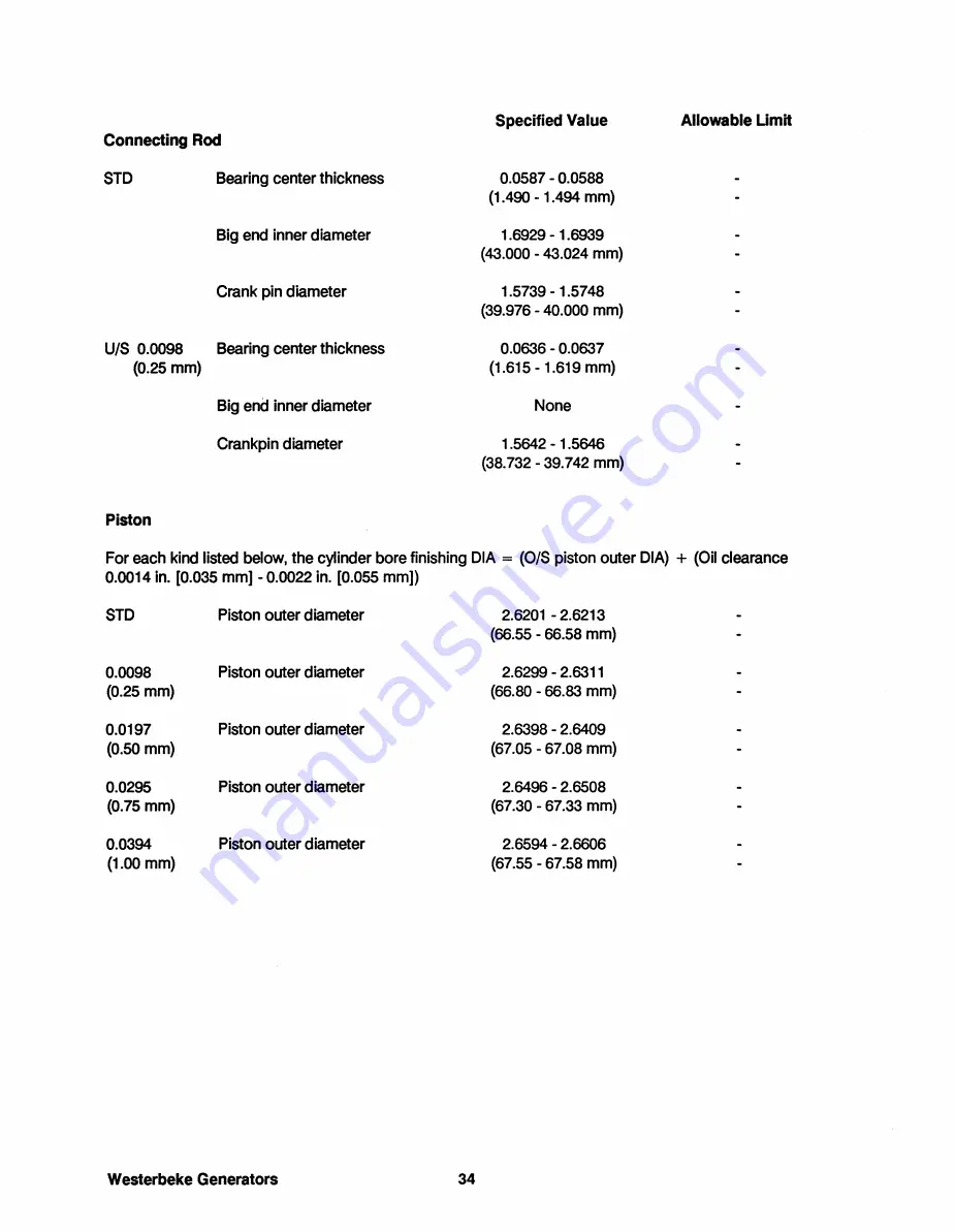 Westerbeke 3.5 KW BCG 50Hz Technical Manual Download Page 38