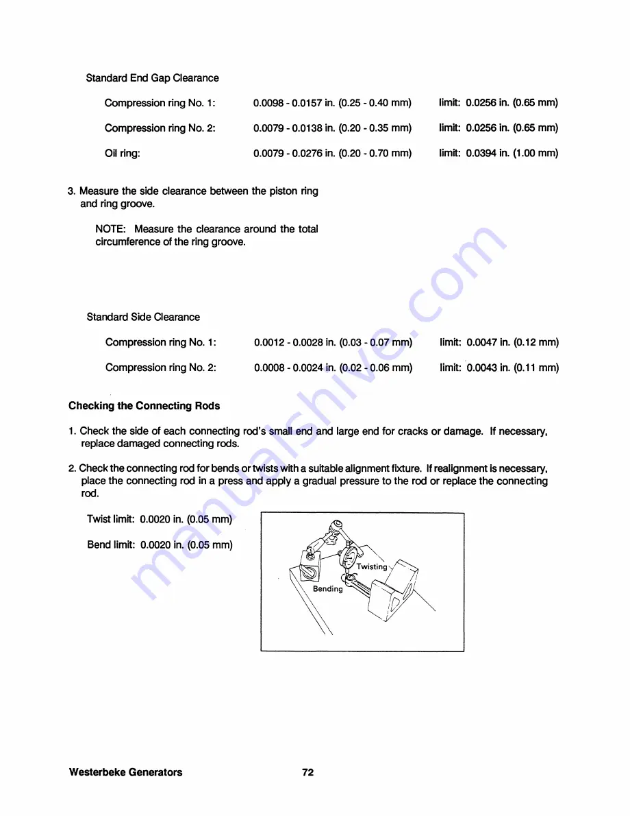 Westerbeke 3.5 KW BCG 50Hz Technical Manual Download Page 76