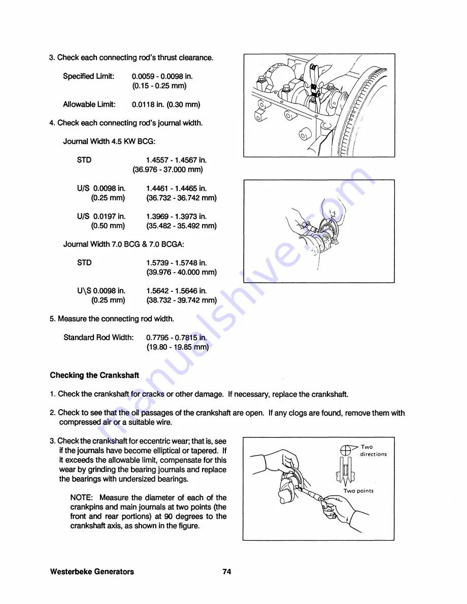 Westerbeke 3.5 KW BCG 50Hz Technical Manual Download Page 78