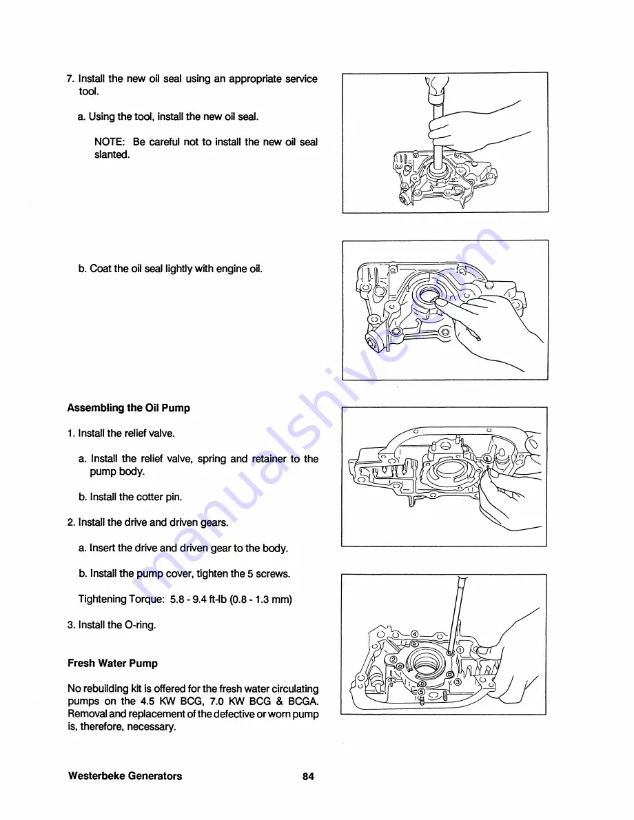 Westerbeke 3.5 KW BCG 50Hz Technical Manual Download Page 88