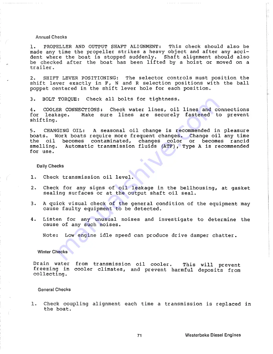 Westerbeke 35B THREE Operator'S Manual Download Page 73