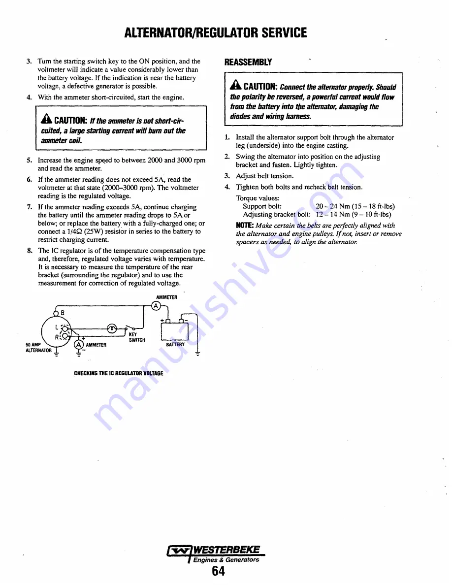 Westerbeke 38B FOUR Service Manual Download Page 70