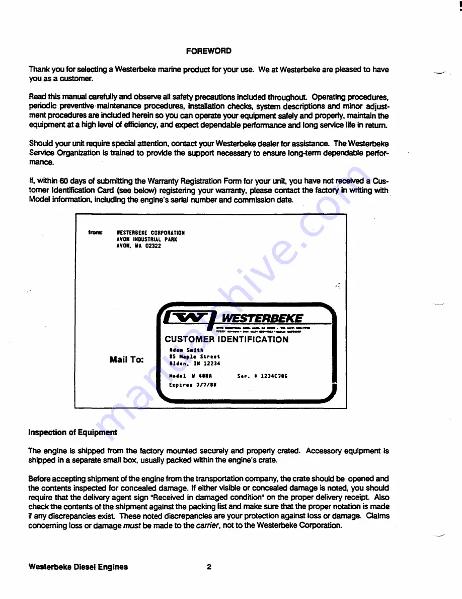 Westerbeke 40NA Operator'S Manual Download Page 4